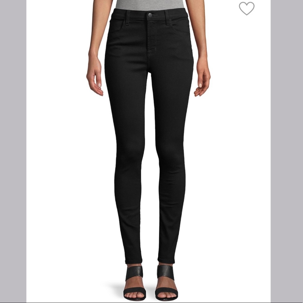 J Brand Maria High-Rise Stretch Skinny Jeans in Vanity Black EUC